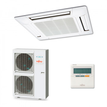 Fujitsu AUY 125 UiA-LR cassette airconditioner, V-Pam technologie, hoge plafondfunctie, nieuwe turboventilator, klasse A/A, verbeterde aerodynamica