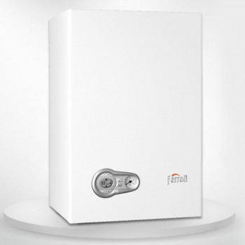 Chaudière à gaz Ferroli BLUEHELIX PRO SLIM 32 C, débit maximum d'ECS jusqu'à 18,3 l/min, profondeur réduite à 250 mm, économie de gaz jusqu'à 20%.