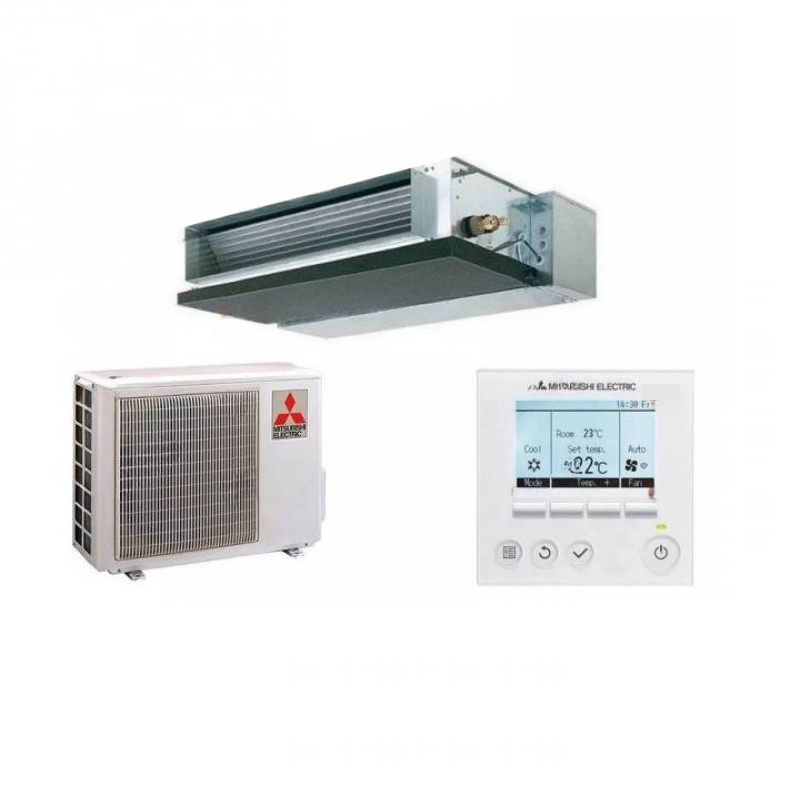 Commandez Climatiseur gainable Inverter Mitsubishi Electric MSEZ-25VA, pour pièces jusqu'à 25 m², thermostat avec minuterie hebdomadaire, R32, garantie 3 ans aux prix d'usine