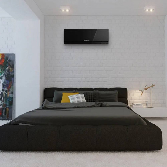 Elegante aire acondicionado negro Mitsubishi Electric MSZ-EF42VG, para habitaciones de hasta 42 m², I-save, diagnóstico automático, compuerta automática, Econo Cool, control PAM — Domis.pro Elegante aire acondicionado negro Mitsubishi Electric MSZ-EF42VG, para habitaciones de hasta 42 m², I-save, diagnóstico automático, compuerta automática, Econo Cool, control PAM — fotos, apariencia, detalles