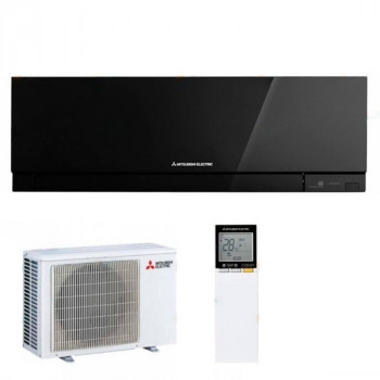 Stylish black air conditioner Mitsubishi Electric MSZ-EF42VG, for rooms up to 42 m², I-save, auto diagnostics, automatic damper, Econo Cool, PAM control