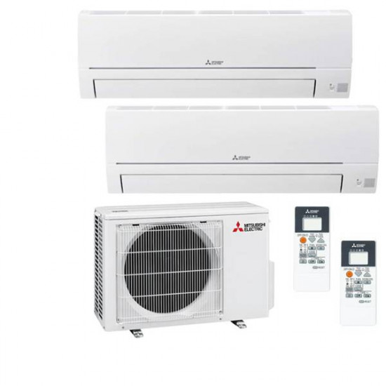 Fábrica para la producción de Aire acondicionado multisplit 2x1 a Precios de Productor Pida Sistema split 2x1 Mitsubishi Electric MXZ-2HA50VF + MSZ-HR25VF + MSZ-HR50VF, para dos estancias de hasta 25 m² y hasta 50 m², ahorro energético de hasta un 30% a precios de fábrica