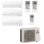 Мультисплит-система Mitsubishi Electric 3x1 MXZ-3HA50VF + MSZ-HR25VF + MSZ-HR25VF + MSZ-HR25VF, обслуживаемая системой до 75 м², тихая работа, автоматический запуск  