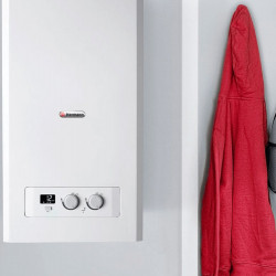 Hermann Micraplus Condens 30 natural gas boiler, up to 30% gas savings, highly efficient and environmentally friendly device for heating and hot water supply.