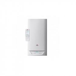 Dwuprzewodowy kocioł kondensacyjny Saunier Duval Isomax Condens 35, odpowiedni do pomieszczeń o powierzchni do 250 m², wbudowany modulowany bezprzewodowy pilot zdalnego sterowania