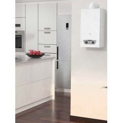 Gas water heater Ariston FAST RX 11L, capacity 11 liters per minute, automatic ignition from batteries, easy installation and maintenance