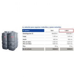 Дизельний бак SCHUTZ 1000 літрів, гарантія 15 років, подвійні стінки для максимальної безпеки