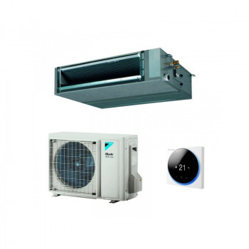 Conducto de aire acondicionado para Daikin ZBAG60A, presión estática hasta 150 Pa, sólo visibles las rejillas de retorno y suministro