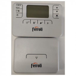 Wireless thermostat Ferroli Romeo W RF, modulates the boiler operation, adapting the supply temperature to the needs of the room