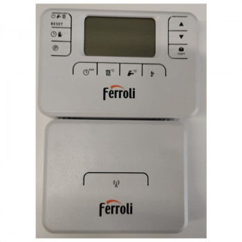 Wireless thermostat Ferroli Romeo W RF, modulates the boiler operation, adapting the supply temperature to the needs of the room