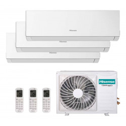 Мульти-сплит система Hisense 3x1 3AMW62U4RFA + DJ25VE0BG + DJ25VE0BG + DJ25VE0BG, для одновременного кондиционирования трех помещений площадью до 20 м²