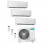 Multi-Split-System Hisense 3x1 3AMW72U4RFA + DJ25VE0BG + DJ25VE0BG + DJ25VE0BG, konzipiert für 3 Räume bis zu 20 m².