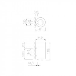 Electric water heater 150 liters Aparici SIE150N, carbon steel tank construction with ceramic coating