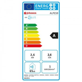 Johnson ALPES9 draagbare airconditioner, Penguin, draagbaar, SLAAPmodus, koeling, luchtontvochtiger en ventilator, gewicht 20,8 kg