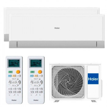 Мультиблоки Haier 2U40S2SM1FA + GEOS R 25 + 25 R32, на две комнаты площадью до 20 м2, технология Inverter PLUS
