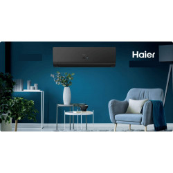 Acondicionador de aire Haier Expert 35 Negro, módulo de purificación de aire, desinfección, ionización y humidificación de alta eficiencia.