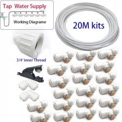 Kit de brumisation basse pression pour 15 buses, pompe à piston de défragmentation, minuterie, 1,1 l, 2-15 atmosphères  Kit de brumisation basse pression pour 15 buses, pompe à piston de défragmentation, minuterie, 1,1 l, 2-15 atmosphères