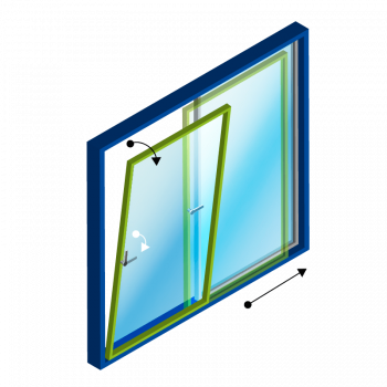 Puerta de PVC plegable paralela oblicua, construcción de de plástico Mate