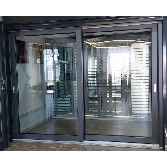 Buy Lifting and sliding door PVC Salamander 2900 x2500 mm, 44 mm double-glazed window 4/16/4/16/4, Color Aluminum Metbrush, Corredera Elevable HST at Factory Prices