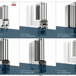 PVC-Profil Cortizo A 70 Hinged Uf ≥ 1,2 (W/m2K) für PVC-Fenster und Türen PVC-Profil Cortizo A 70 Hinged Uf ≥ 1,2 (W/m2K) für PVC-Fenster und Türen