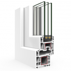 PVC-Profil Cortizo A 70 Hinged Uf ≥ 1,2 (W/m2K) für PVC-Fenster und Türen PVC-Profil Cortizo A 70 Hinged Uf ≥ 1,2 (W/m2K) für PVC-Fenster und Türen