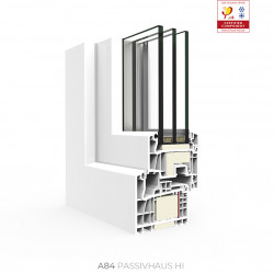 PVC-Profil Cortizo A 84 Passivhaus HI / 1.0 UH ≥ 0,66 (W/m2K) für PVC-Fenster und -Türen PVC-Profil Cortizo A 84 Passivhaus HI / 1.0 UH ≥ 0,66 (W/m2K) für PVC-Fenster und -Türen