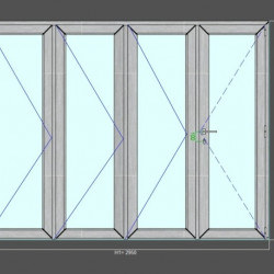 Sliding plastic doors Accordion 2950 x 2250 mm