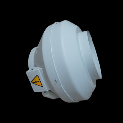  Aerostar RV канальний вентилятор 250L, для круглих каналів, 250 м3/год, 220 В, IP44, 2400 оборотів на хвилину, для видалення спертого або відпрацьованого повітря, для циркуляції повітря