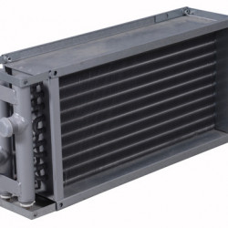  Heizgerät Aerostar SWH 90-50/3R, Warmwasserbereiter für Lüftungskanal 2-reihig, Aluminiumheizkörper, Kupferrohre, verzinktes Gehäuse