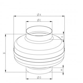 Duct fan RV 100L, for round ducts, 250 m3/hour, 220 V, IP44, 2400 rpm, for removing stale or exhaust air, for air circulation in rooms