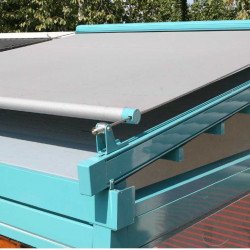 Protetor de tela com guias para telhados, pérgulas, telhados, Marquise plana, tela esticada, Toldo Veranda Hera