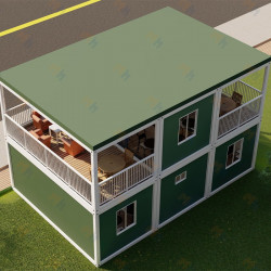  Café de montaje rápido, 100m², 2 pisos, terraza, 60 asientos