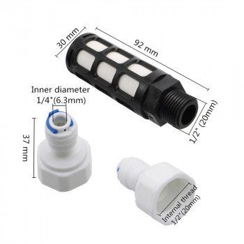  Filtre submersible 100 microns pour tube 1/4 pouce 6,25 mm, installation rapide