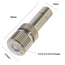  Buse en acier inoxydable avec valve en céramique de 0,4 mm, pour connecteur de 6 mm. pour brouillard, pour humidification, pour dépoussiérage, 4010