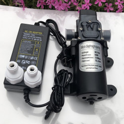 Bomba de membrana 5 l/min, com alimentação 12 V, 60 W, 0,8 MPa, rosca 1/2, para capacidade, para osmose, para neblina, autoescorvante  Bomba de membrana 5 l/min, com alimentação 12 V, 60 W, 0,8 MPa, rosca 1/2, para capacidade, para osmose, para neblina, autoescorvante