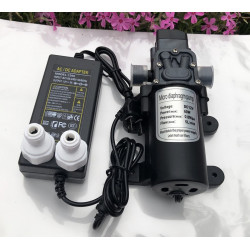 Bomba de membrana 5 l/min, com alimentação 12 V, 60 W, 0,8 MPa, rosca 1/2, para capacidade, para osmose, para neblina, autoescorvante  Bomba de membrana 5 l/min, com alimentação 12 V, 60 W, 0,8 MPa, rosca 1/2, para capacidade, para osmose, para neblina, autoescorvante