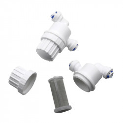 Microfiltro 120 microns para tubo de 1/4 de polegada 6,25 mm, instalação rápida, branco  Microfiltro 120 microns para tubo de 1/4 de polegada 6,25 mm, instalação rápida, branco
