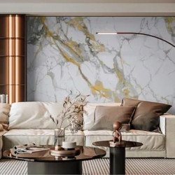 Decoratief paneel HD FM7119 Wit Marmer Goud