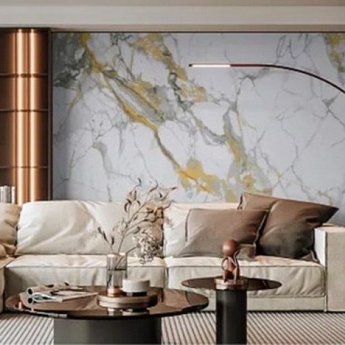 Panel de pared WPC Domis Decor FM7119 — Mármol Blanco Oro, 8 mm