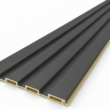 Painel decorativo WPC Fluted FM6021 cinzento escuro mate — 3000 × 159 × 10 mm