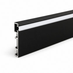 Rodapié para LED de 80 mm D-8 — negro — 2.5 m