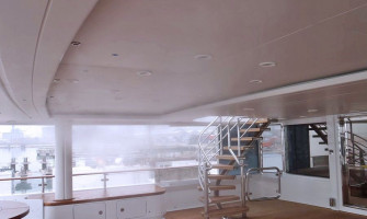 Cooling of boats, yachts and water parks with fogging systems