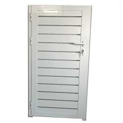 The gate Is Made Of Painted Aluminum, ventilated, closed view, opens only to the outside