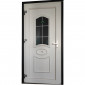 Porte blanche avec inserts en verre non transparent, métal-plastique