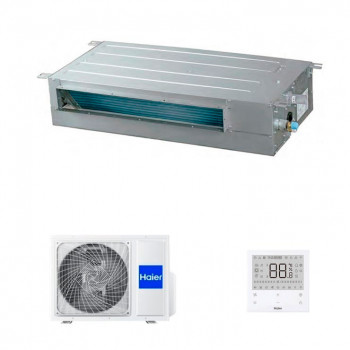 Haier AD71S2SS1FA lage druk kanaal airconditioner, slank formaat, Wi-Fi, geschikt voor kleine kantoren en flats