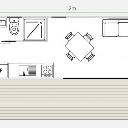 Mały dom 12×3, 36 mkw., pensjonat, Domek letniskowy, dom rodzinny, ciepły, jasny, ze wszystkimi obiektami