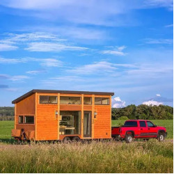 Mały dom na kółkach prefabrykowana Drewniana przyczepa kempingowa do podróży