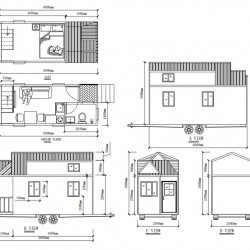 Tiny Mobile Home 6000x2500. 15m2, Prefabricated Wooden Mobile Home Trailer for Travel