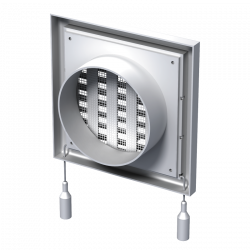 Решетка вентиляционная пластиковая Вентс МВ 101 ВРс, приточно-вытяжная, с сеткой, прямые ламели, регулируемая