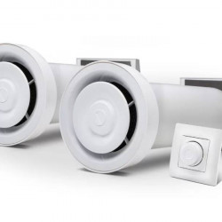 Recuperator with metal covers 2 Ventoxx Champion and Twist control, 11 programs and 3 operating speeds, operates in the temperature range from -20°C to +50°C